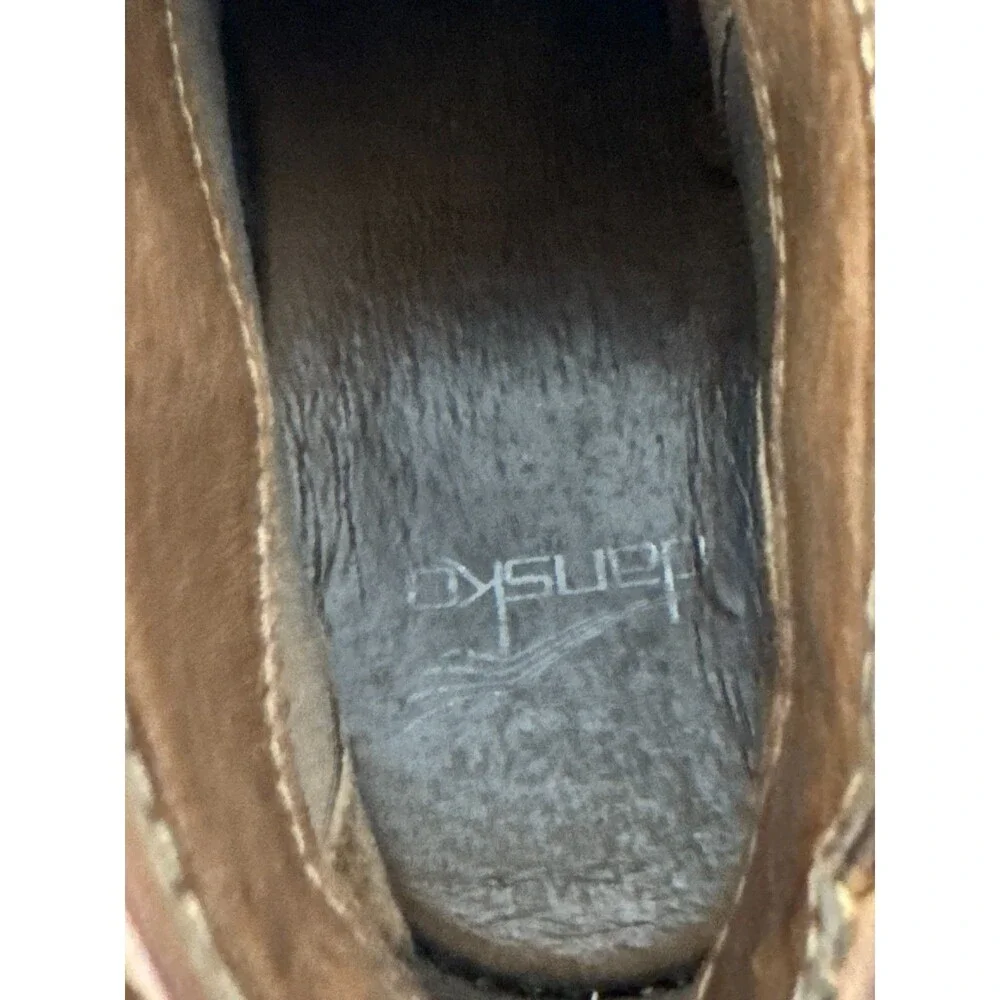 Dansko Women’s 38 Brown Leather Ankle Boots Booties Chunky Heel Comfort